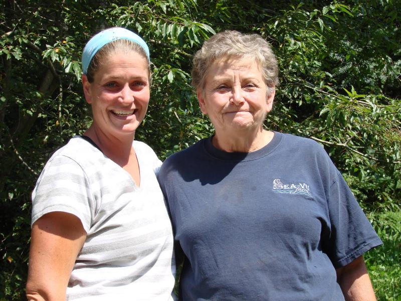Sea-Vu Farm's trainer, Katie Yereance, left, with the farm's owner, Dawn Murphy. SUSAN JOHNS/Wiscasset Newspaper Sea-Vu Farm's trainer, Katie Yereance, left, with the farm's owner, Dawn Murphy. SUSAN JOHNS/Wiscasset Newspaper