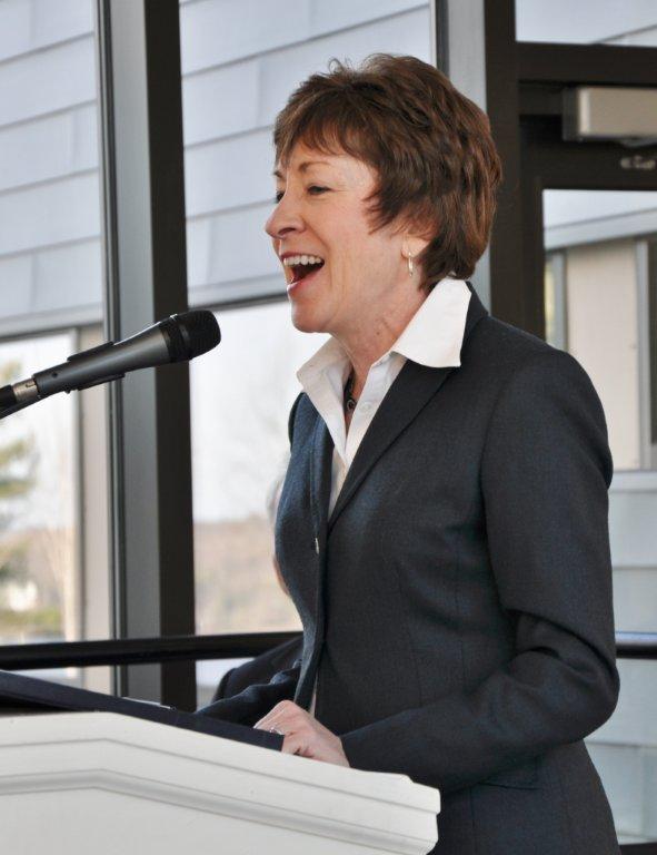 Sen. Susan Collins addresses a crowd of more than 350 people BEN BULKELEY/Boothbay Register Sen. Susan Collins addresses a crowd of more than 350 people BEN BULKELEY/Boothbay Register