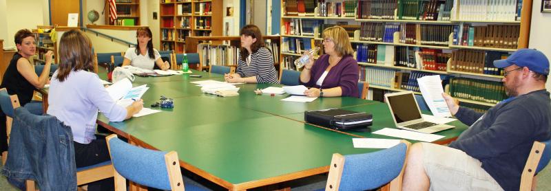 MEET THE NEW BOOSTERS — A brand-new website, communication through email, and an expanded focus including other activities (not just sports): this is the new 2013 Boosters Club. At a recent meeting, Boosters’ board of directors discussed plans for the year. From left are Heather O’Brien, Heather Brewer (back turned), Tracy Smith, Elizabeth Barter, Becky Allen and Athletic Director Allan Crocker. Not present are Candie Crocker, Sarah Goodroe and Mindy LaBrecque. NICOLE LYONS/Boothbay Register MEET THE NEW BOOSTERS — A brand-new website, communication through email, and an expanded focus including other activities (not just sports): this is the new 2013 Boosters Club. At a recent meeting, Boosters’ board of directors discussed plans for the year. From left are Heather O’Brien, Heather Brewer (back turned), Tracy Smith, Elizabeth Barter, Becky Allen and Athletic Director Allan Crocker. Not present are Candie Crocker, Sarah Goodroe and Mindy LaBrecque. NICOLE LYONS/Boothbay Register