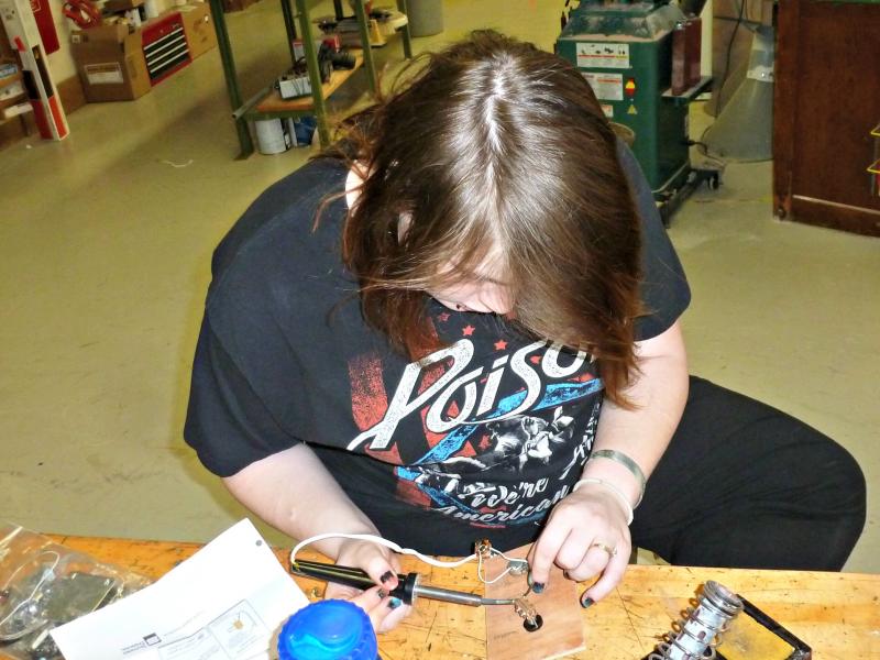 Senior Chelsea Morton focuses on her work. KATRINA CLARK/Boothbay Register