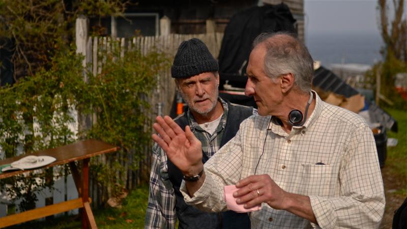 "Catatonk Blues" writer-director-producer (and part-time Monhegan resident) Bob Mrazek (forefront) directing a scene from the film now nearing post production completion. Courtesy of Bob Mrazek