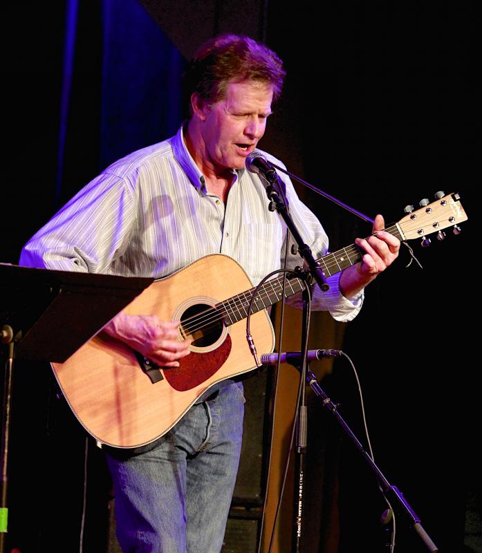 Jeff Townsend hung up his plumber's tool belt in favor of a guitar strap to make his debut as a musician at the seventh annual Hootenanny. Robert Mitchell photo Jeff Townsend - Boothbay Harbor ME