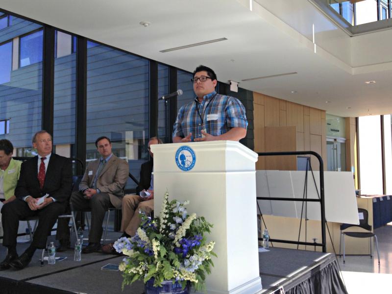 Alex Vermont talked about how he found his way to the coast of Maine to research oceans, all the way from Arizona where water is scarce. KATRINA CLARK/Boothbay Register