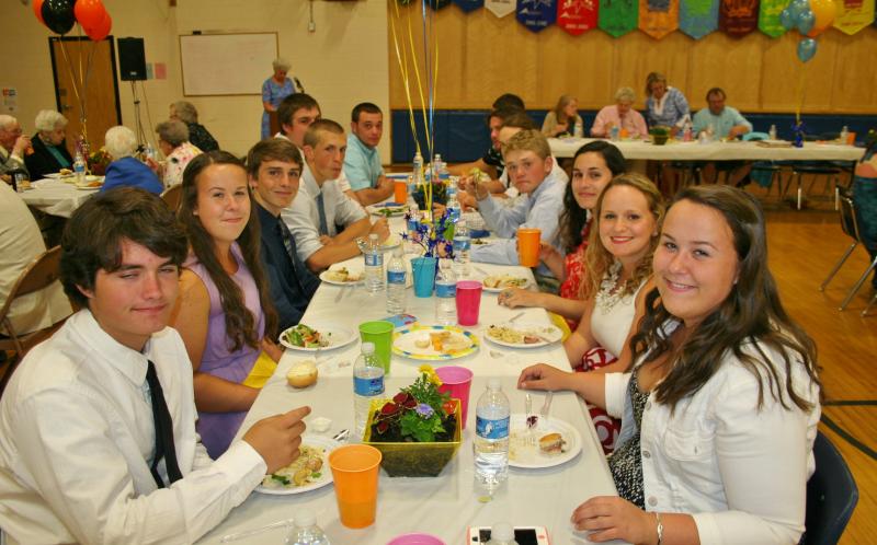 Members of the class of 2014 enjoy their meal. KEVIN BURNHAM/Boothbay Register