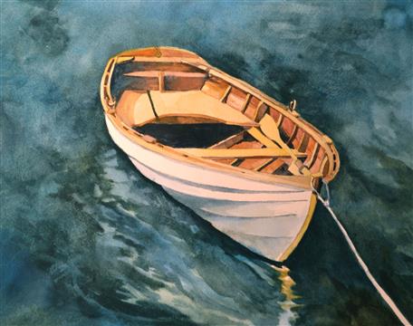 Thomas Block's "In the Slipstream," is one of two Block paintings receiving the highest number of votes cast on the Boothbay Register and Wiscasset Newspaper websites. "In the Slipstream," Thomas Block
