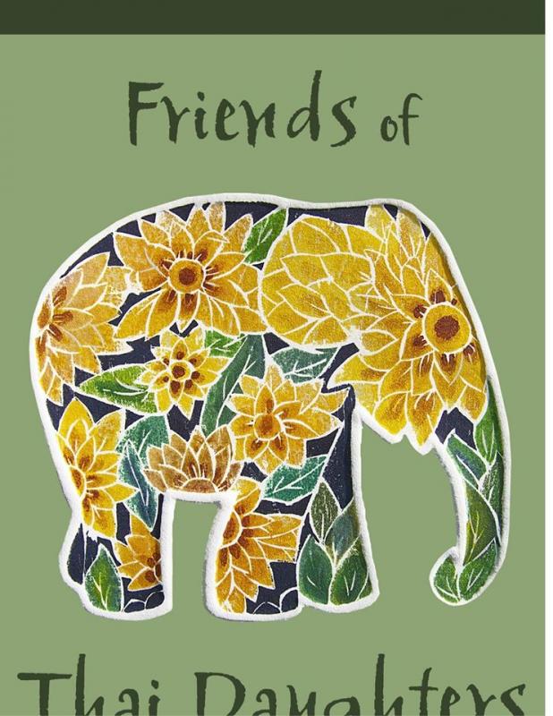 Friends of Thai Daughters' new logo, designed and created by Lek Saruta. Saruta is a “daughter” of FTD, founded by Barters Island and China residents Jane McBride and Patty Zinkowski. design and creation by Lek Saruta