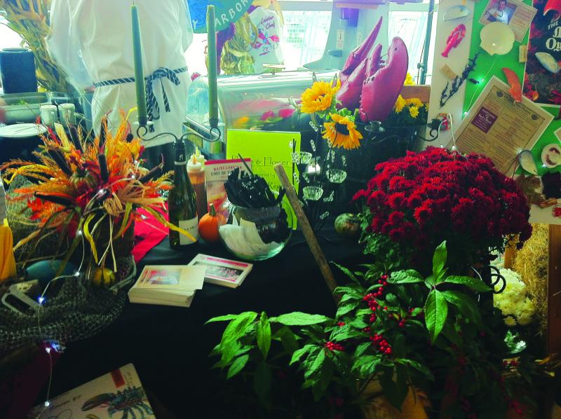 Chef Steve Richards put almost as much thought into his display as he did in his award winning lobster bite. SUZI THAYER/Boothbay Register