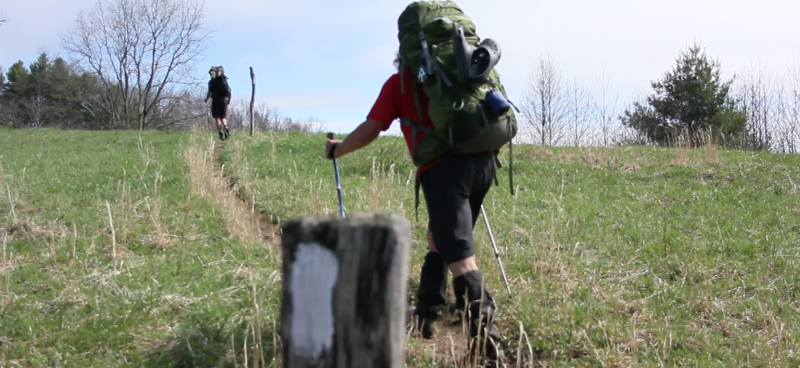 Hiking a ridge line along the AT in northern Tennessee