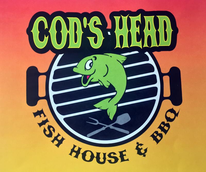 Cod’s Head Fish House & BBQ logo, designed by Dawn Guzzo.