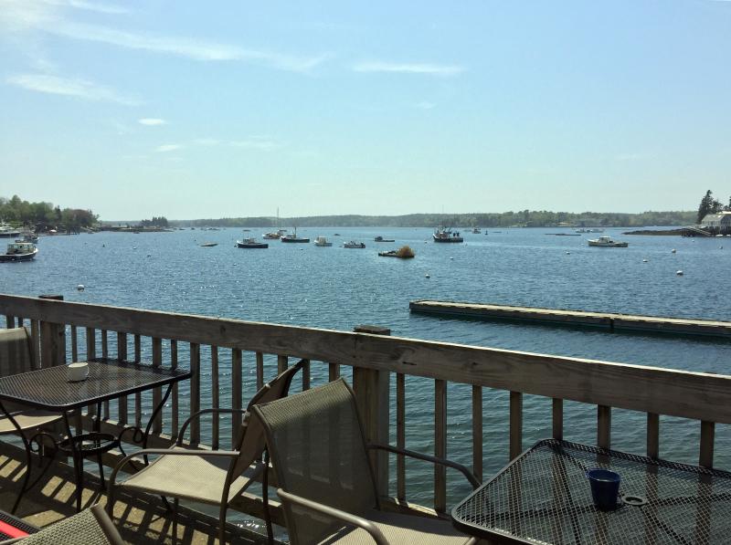 The view from the front deck over the water at Cod’s Head. SUZI THAYER/Boothbay Register