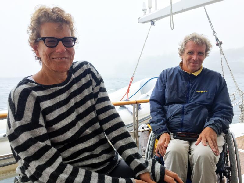 Deborah Mellen and Harry Horgan teamed up to sail the Impossible Dream up the East Coast and serve as host to hundreds of people with mobility disabilities. SUZI THAYER/Boothbay Register