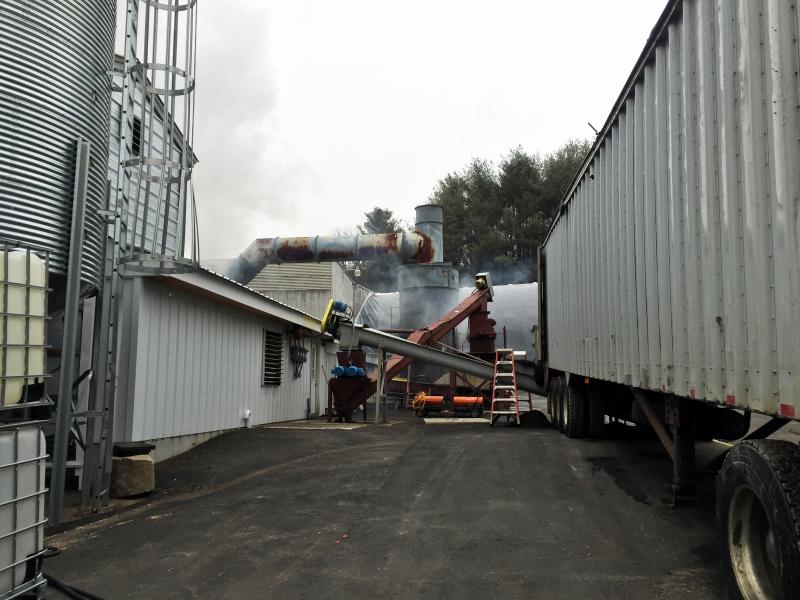 A 25-ton harvest of seaweed was trucked to the plant on March 7. SUZI THAYER/Boothbay Register