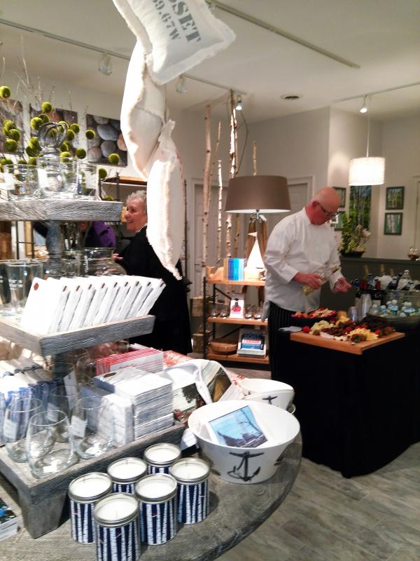 Chef John Webster of Orr’s Island, a friend of BIRCH’s owners, prepares the hors d’oeuvres for the open house on April 1. SUZI THAYER/Boothbay Register