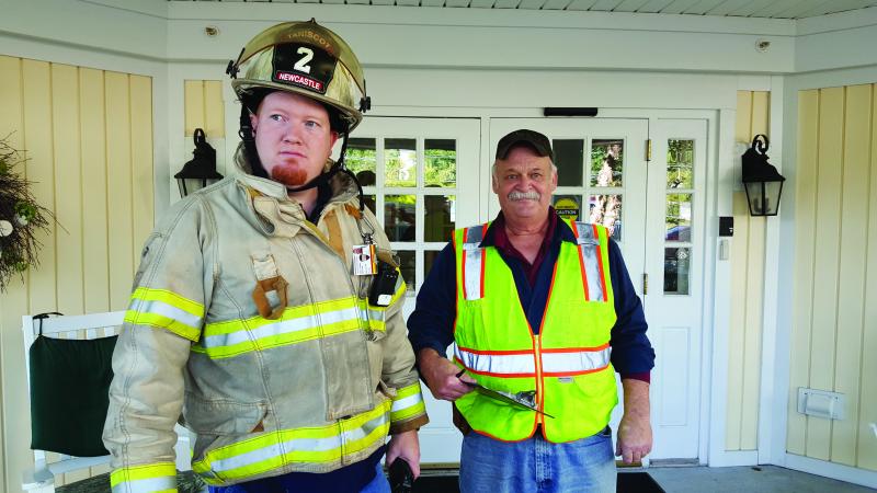 Deputy Chief Casey Stevens and Fire Chief Clayton Huntley at The Lincoln Home Fire Drill