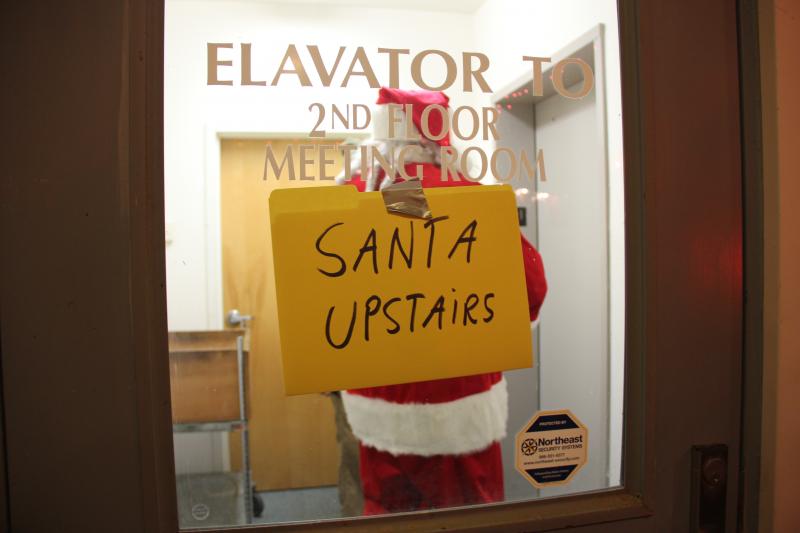 DIANE DORBIN/Boothbay Register Santa, elevator