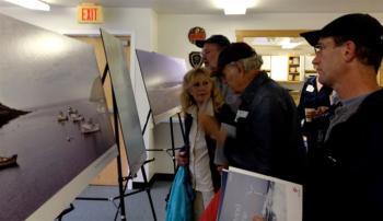 Visual impact simulations prepared by Dewan and Associates out of Yarmouth at Statoil's open house in Boothbay