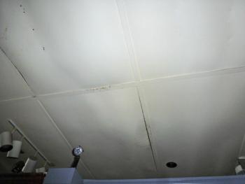 Damage to the ceiling near the back of the store. KATRINA CLARK/Boothbay Register