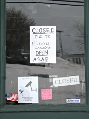 The front door of A Silver Lining. It is not currently known when they will reopen for regular business. KATRINA CLARK/Boothbay Register