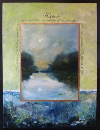 "Water," a 40 by 30-inch oil painting by Robert B. McKay on display in the current Art at the Grill. Robert B. McKay