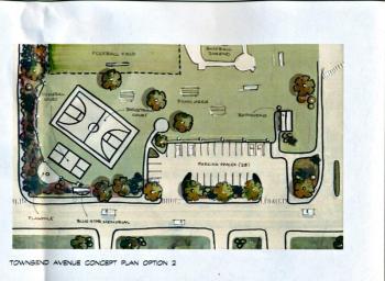 The preferred design for the town gateway created by Danielle Betts of the Knickerbocker Group.