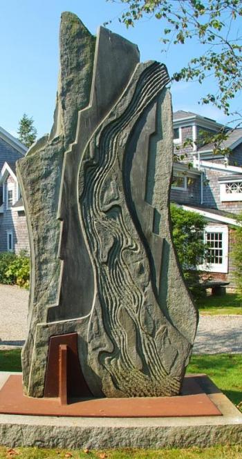 THIS PIECE sits at the entrance of the Royall’s home and is his wife, Emery’s favorite. SUZI THAYER/Boothbay RegisterSUZI THAYER/Boothbay Register