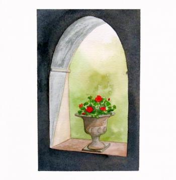 “Spannochia,” watercolor on paper by Nancy Rogers