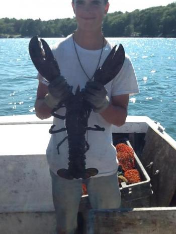 Photo of Andrew Goode and lobster