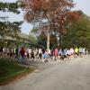 The Harbor Fest 5k runners line up, ready to head out on the first stretch toward Route 27. NICOLE LYONS/Boothbay Register