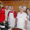 WHALERS GALORE: 1st Place Chowder for both Judges & Peoples Award, from left, Jamie North (lobster), Murray Keene, Peter Frost, Jack Cogswell and Diane Davis representing Whale’s Tale at the Chili & Chowder Contest. GARY DOW/Boothbay Register