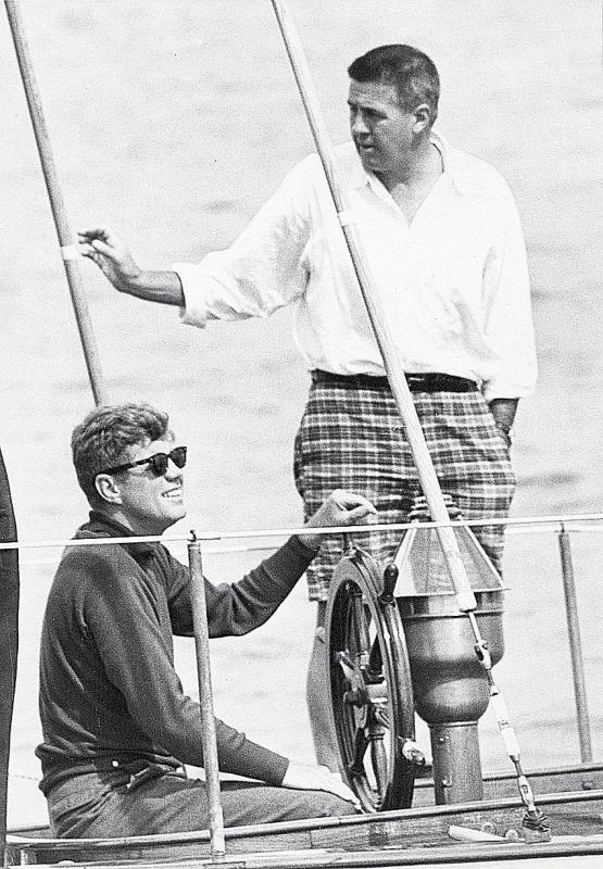 Kennedy enjoys a sail aboard the 62’ Coast Guard training yawl The Manitou. Standing, right, and chosen to take Kennedy's Senate seat vacated for the presidency is his Harvard roommate Ben Smith of Massachusetts. Courtesy of Tom Carbone Archives Kennedy enjoys a sail aboard the 62’ Coast Guard training yawl The Manitou. Standing, right, and chosen to take Kennedy's Senate seat vacated for the presidency is his Harvard roommate Ben Smith of Massachusetts. Courtesy of Tom Carbone Archives