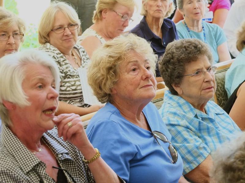 Penny Thumith, center, director of the St. Andrews Auxiliary Thrift Shop, told Auxiliary members that residents can impact St. Andrew's future through the choices they make. “If you don't use it, you lose it.” JOHN EDWARDS/Boothbay Register, St. Andrews hospital, boothbay, boothbay harbor