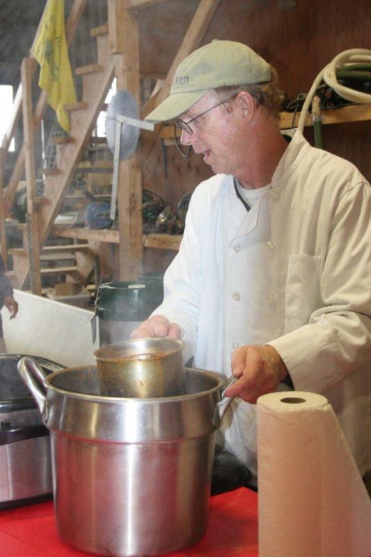 Craig Andrews, owner/operator of Andrews' Harborside Restaurant, gets ready for the Chowder and Chili Challenge. Craig Andrews, owner/operator of Andrews' Harborside Restaurant, gets ready for the Chowder and Chili Challenge.
