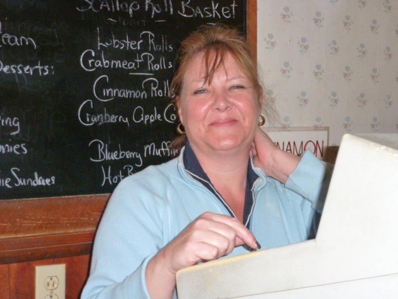 Server Trish McGlauflin, who loves every dessert at Ebb Tide. Server Trish McGlauflin, who loves every dessert at Ebb Tide.