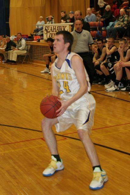 Steve Barter sets to get off a shot against Hall-Dale. KEVIN BURNHAM/Boothbay Register Steve Barter sets to get off a shot against Hall-Dale. KEVIN BURNHAM/Boothbay Register