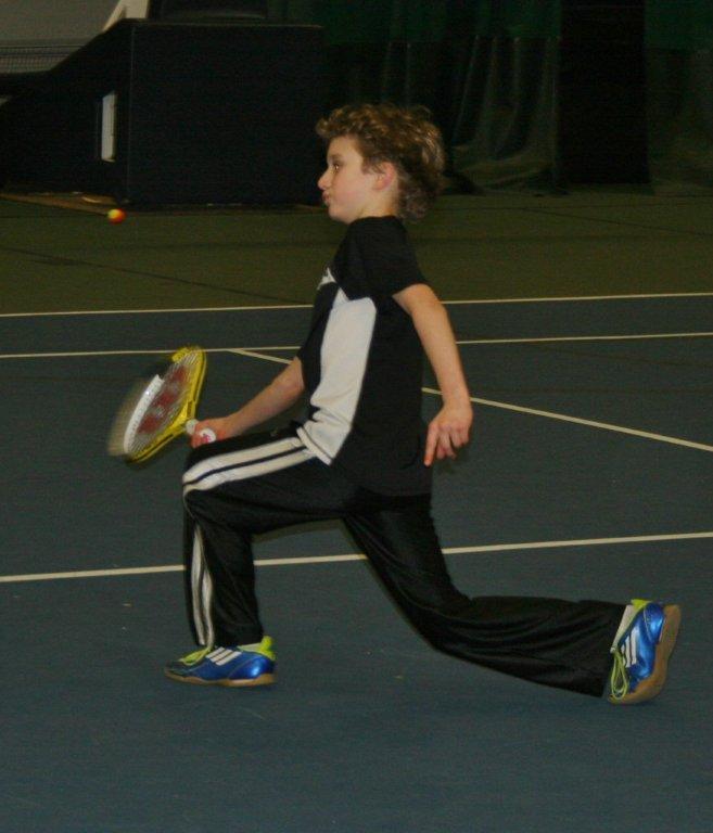 Rowan Trystan perfects his lunge pose. Rowan Trystan perfects his lunge pose.