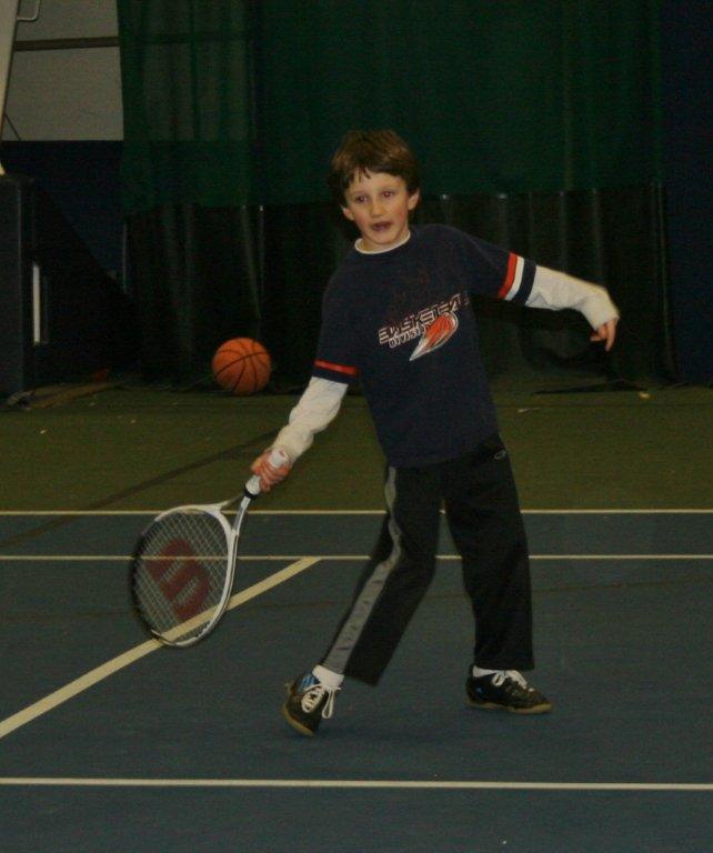 Griffin Trystan reaches for a hit. Griffin Trystan reaches for a hit.