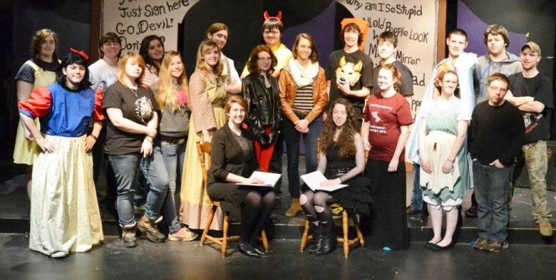 The Brothers Grimm Spectaculathon players are, front, seated: Hannah Elder, Chloe Hoecker; second row: Chris Dugay, Chelsea Morton, Samantha Carter, Gretchen Elder, Jasmine Partner, Josiah Purin (holding wolf mask), Ashley Poland, Krystina Nichols, John Gordon; third row: Mikayla McFetidge, Keni Lorraine, Sam Schwehm, Annielyn MacKusick, Jared Morgan, Quinn Pickett, Garret Carter, Taylor Pinkham and Tommy Smith. The Brothers Grimm Spectaculathon players are, front, seated: Hannah Elder, Chloe Hoecker; second row: Chris Dugay, Chelsea Morton, Samantha Carter, Gretchen Elder, Jasmine Partner, Josiah Purin (holding wolf mask), Ashley Poland, Krystina Nichols, John Gordon; third row: Mikayla McFetidge, Keni Lorraine, Sam Schwehm, Annielyn MacKusick, Jared Morgan, Quinn Pickett, Garret Carter, Taylor Pinkham and Tommy Smith.