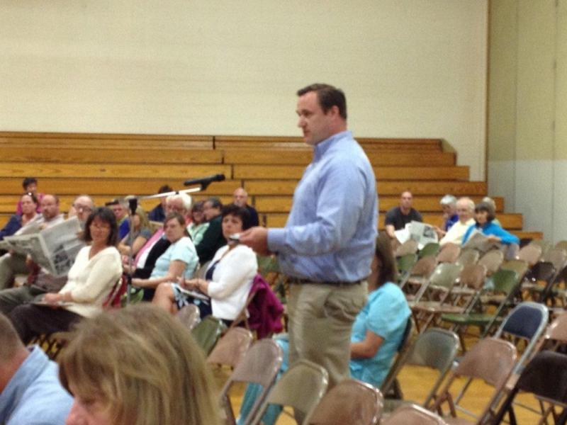 Boothbay Town Manager Jim Chaousis questions an increase in the CSD 2013-2014 budget. LISA KRISTOFF/Boothbay Register Boothbay Town Manager Jim Chaousis questions an increase in the CSD 2013-2014 budget. LISA KRISTOFF/Boothbay Register