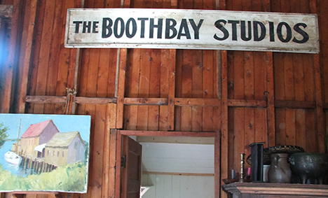 The original sign from Allen’s grandfathers Boothbay Harbor art studio. Courtesy of Rik Allen and Ann Gracie The original sign from Allen’s grandfathers Boothbay Harbor art studio. Courtesy of Rik Allen and Ann Gracie