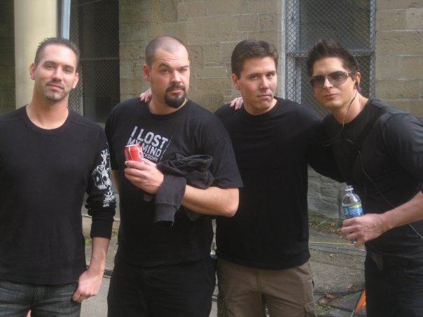 THE GHOST ADVENTURES TEAM plus one. From left, GA co-founder Nick Groff, Aaron Goodwin, Jeff Belanger (writer/researcher), cofounder Zak Bagans. Courtesy of Jeff Belanger THE GHOST ADVENTURES TEAM plus one. From left, GA co-founder Nick Groff, Aaron Goodwin, Jeff Belanger (writer/researcher), cofounder Zak Bagans. Courtesy of Jeff Belanger