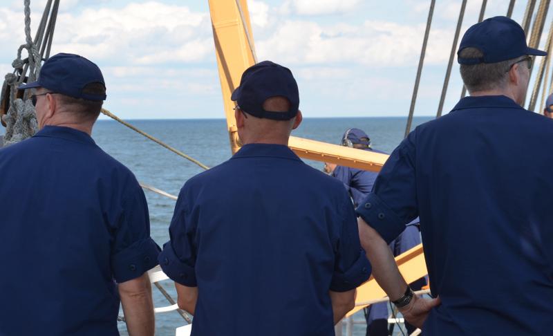 Commanding officers keep an eye on the ocean. (Photo by Lynda Clancy)