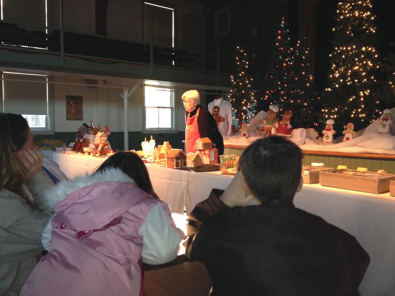 Pat Kiley instructs 20 to 30 participants on how to make a winning gingerbread house. MIKE MARR/ Boothbay Register Pat Kiley