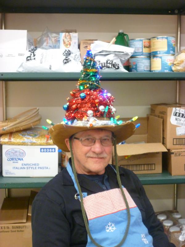 Ronald French’s special holiday hat. KATRINA CLARK/Boothbay Register