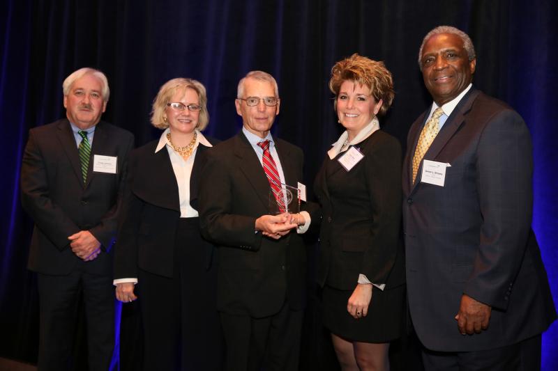 With administrators, trustees and physicians from more than 80 hospitals in attendance, LincolnHealth -Miles Campus was once again named a top rural hospital by the Leapfrog Group. From left are Frank Johnson, Director of System and Payment Reform for the Maine Health Management Coalition, LeapFrog President and CEO Leah Binder, Leapfrog Board of Directors Chair Bill Finck, Lincoln County Healthcare Senior V.P. of Hospital Operations Cindy Wade, and Presentation Keynote Speaker Vernon Williams. Courtesy of the Leapfrog Group
Leapfrog