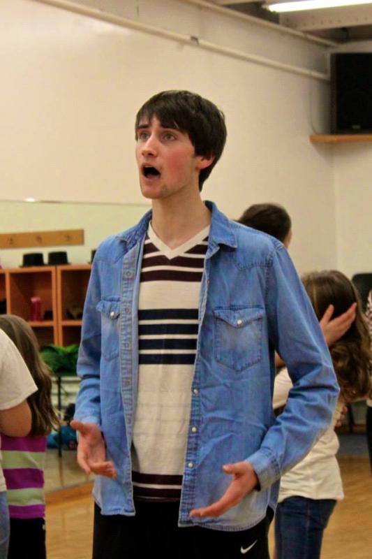 Nate Friant practices for his role as Gepetto in the upcoming performance of “My Son Pinocchio Jr.” Courtesy of Emily Moore