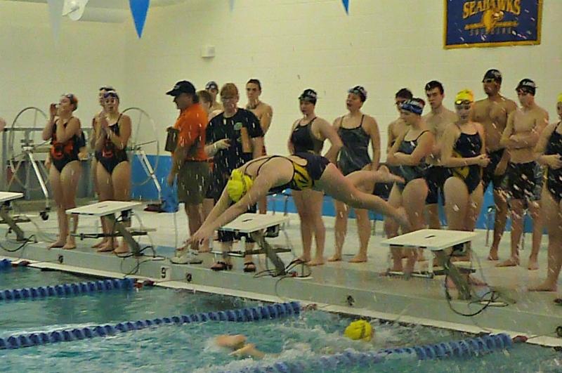 The Boothbay Region High School Seahawks girls’ relay team. KATRINA CLARK/Boothbay Register