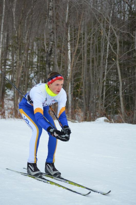 Senior Benn Scully, like teammates Robert Campbell and Sophia Thayer, is ending his high school Nordic career with a terrific season. Scully finished 13th overall in the MVC Championship races last weekend. Courtesy of Aquilino Alamo Photo of Benn Scully