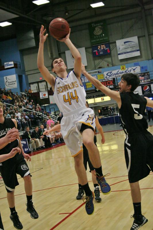 Jacob Leonard attempts a shot. KEVIN BURNHAM/Boothbay Register Leonard