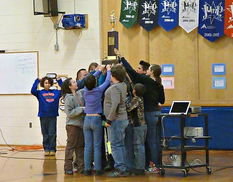 Boothbay Region Elementary School held a special assembly in the gym on Thursday, Jan. 30 to present the youth winners with their Special Olympics medals. At the end of the assembly, the giant Brian T. McGovern Team Spirit trophy was brought out, which the team won together. KATRINA CLARK/Boothbay Register