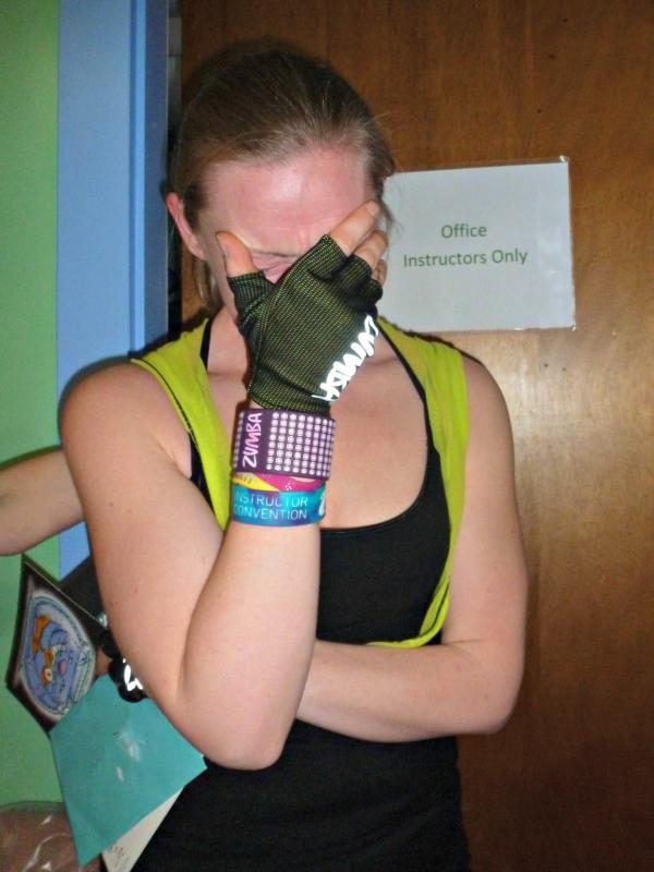 Sarah Gudroe tears up as she opens the card from her students, including a gift card to Dick’s Sporting Goods. KATRINA CLARK/Boothbay Register